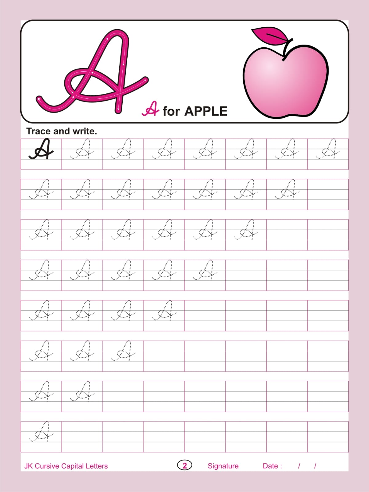 Jr KG cursive captial letters2
