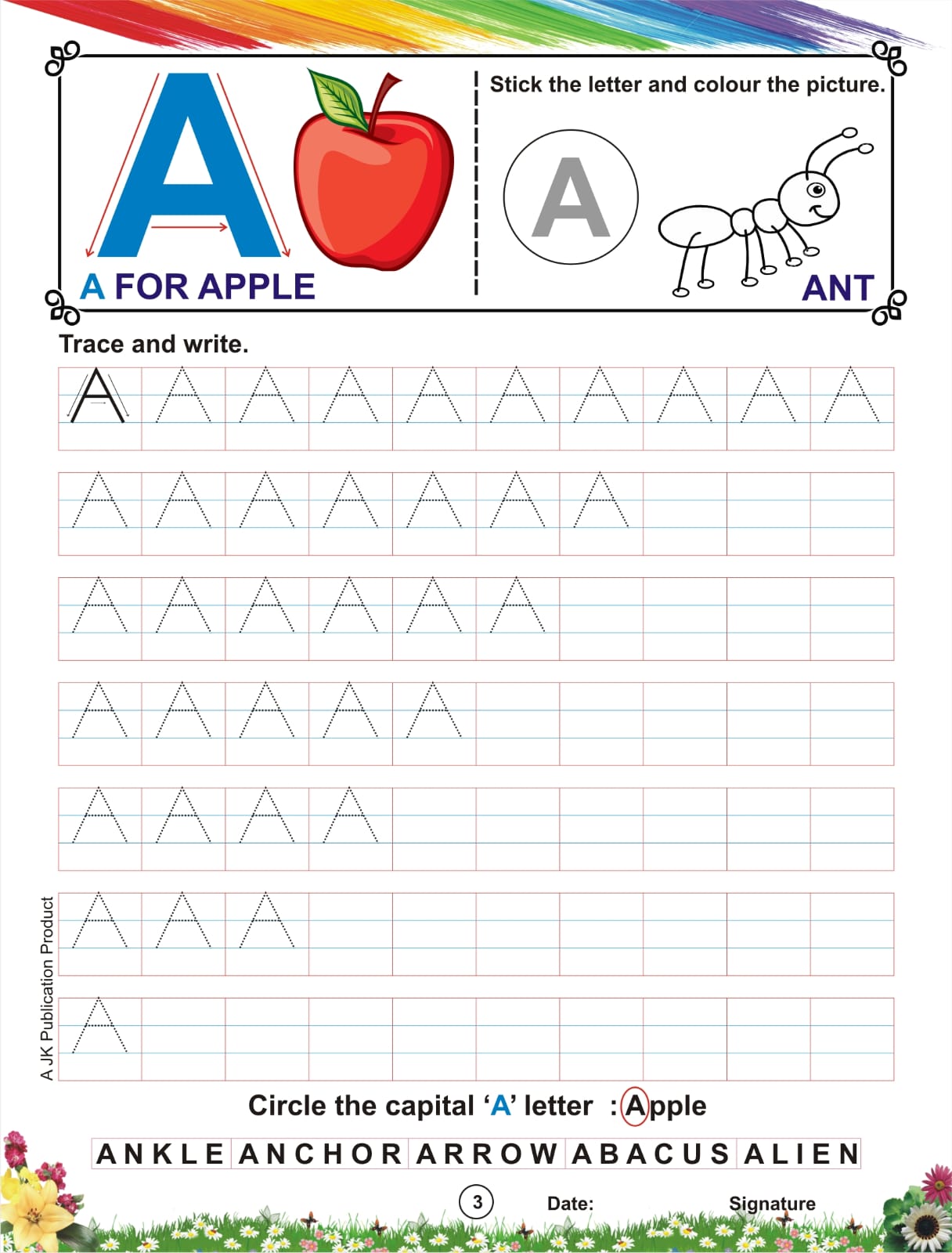 Jr KG english alphabet capital & small 2