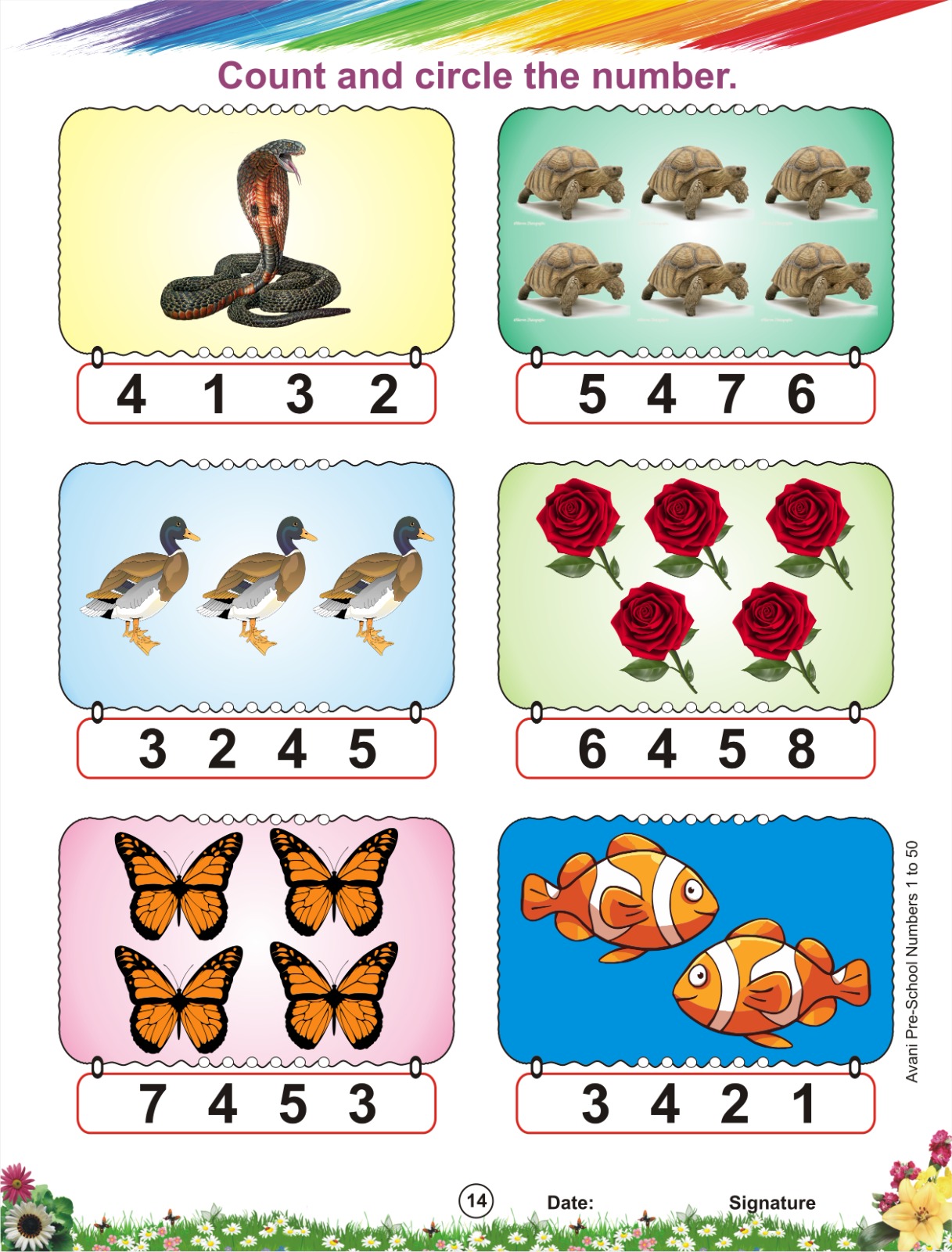 Jr KG preschool numbers 1 to 502