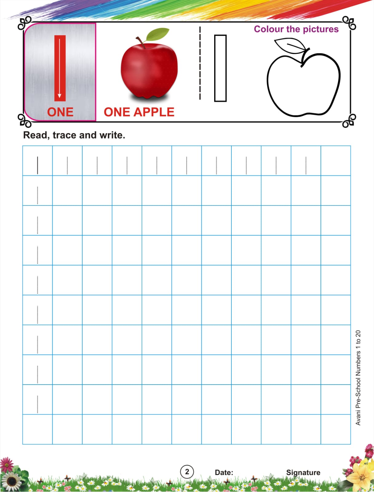 nursery preschool numbers 1 to 202